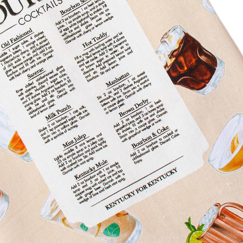 Classic Bourbon Cocktails Tea Towel - Image 3