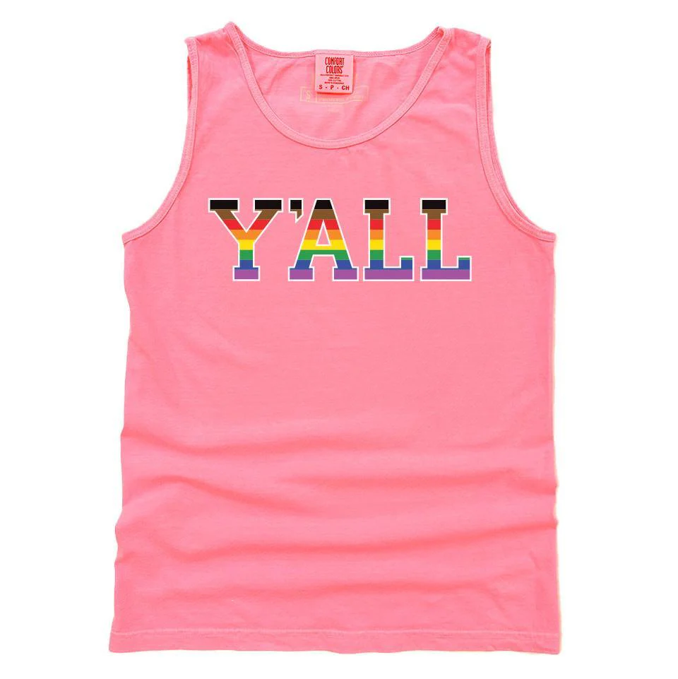 Pride Y'all Tank Top (Neon Pink)